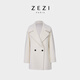 ZEZI秘魯進(jìn)口羊駝毛呢外套女加厚羊毛大衣中長(cháng)款通勤秋冬季保暖時(shí)尚 奶芙白 短款【暖融融大衣】 M
