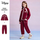 迪士尼兒童加絨套裝2026女孩冬季拜年服套裝中大童衛衣外套休閑褲兩件套