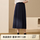 纖莉秀【暮野暖調】復古學(xué)院風(fēng)兩件套裝大碼女裝胖mm2025秋裝新款089 藏藍色【半身裙QK3811】 L