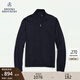 布克兄弟（BrooksBrothers）男士秋冬新美利奴羊毛純色拉鏈毛衣開衫 4004-藏青色 L