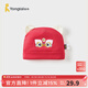 童泰嬰兒帽子純棉新生兒護囟門(mén)雙層胎帽初生寶寶喜慶醒獅賀歲帽 紅色 0-6個(gè)月,44cm
