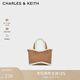 CHARLES&KEITH純色毛絨手提托特包單肩斜挎小方包包女包生日禮物CK2-30782416 CK2-30782416-1綜合色 S