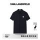Karl Lagerfeld卡爾拉格斐輕奢老佛爺男裝早春 商務(wù)休閑內(nèi)搭短袖襯衫 黑色 48