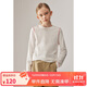 ELLE KIDS秋裝女童新款精致撞色設計感花樣縫繡圓領(lǐng)長(cháng)袖T恤