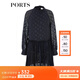 PORTS寶姿 商場(chǎng)同款新品女裝波點(diǎn)低腰縮褶連衣裙SL8D012KFP024 黎霧藍 M (6)