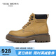 VICKI BROWN【VB男鞋】法國品牌秋冬新款馬丁靴潮流耐磨皮鞋舒適高幫靴子男 黃色 38