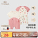 英氏（YEEHOO）【2件裝】嬰兒哈衣新生兒連體衣包屁衣夏季爬服純棉寶寶短袖薄款 大象襟哈【2件裝】 90cm