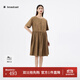 播優(yōu)雅輕奢連衣裙女25夏季新款褶皺圓領(lǐng)氣質(zhì)連衣裙DDS2LD5909 R50彌褐 S
