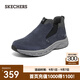 斯凱奇（Skechers）男鞋保暖男靴高幫鞋加厚加絨棉鞋一腳蹬休閑運(yùn)動(dòng)鞋237283C 海軍藍(lán)色/灰色/NVGY 43