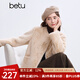 百圖betu女裝冬季新款短外套仿貂絨皮毛一體保暖外套女2411T63 杏色 S