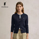 POLOWALK麻花針織開(kāi)衫女春秋季新款保羅女裝氣質(zhì)休閑絞花毛衣外套長(cháng)袖線(xiàn)衣 藏青【新款】 M (160)