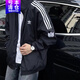 阿迪達斯 （adidas）三葉草外套立領(lǐng)夾克男裝女裝2025秋季新款梭織防風(fēng)休閑運動(dòng)服 JL8396黑色/雙拉鏈 L 推薦155-175斤
