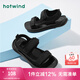 熱風(fēng)（Hotwind）男鞋沙灘鞋夏季新款男士時(shí)尚休閑露趾魔術(shù)貼涼鞋舒適外穿運動(dòng)涼鞋 01黑色 39 偏大半碼