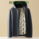 Bolomido奢侈高端品牌高檔真皮皮衣男2025秋季新款頭層綿羊皮夾克外套 藍色加絨 E82095 （可脫卸內膽） 3XL （160-175斤）