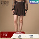 Teenie Weenie小熊女裝半身裙2025秋新款氣質(zhì)學(xué)院風(fēng)簡(jiǎn)約刺繡百褶裙 棕色 M