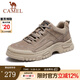 駱駝（CAMEL）登山鞋秋冬季新款男鞋加絨厚底休閑鞋徒步戶(hù)外工裝鞋 GE12237125卡其 40