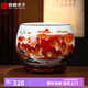 收藏天下景德鎮(zhèn)陶瓷器聚寶盆家居客廳玄關(guān)裝飾品辦公室桌面擺件喬遷送禮品 鴻運當頭+底座+證書 高度21cm-順豐包郵