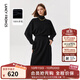 朗姿【尖貨補(bǔ)單】純羊毛法式氣質(zhì)長(zhǎng)袖小黑裙新款黑色針織連衣裙女收腰 黑色2 M