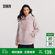 森馬（Semir）史努比系列衛(wèi)衣女中長款假兩件圖案冬oversize搖粒絨101724116019