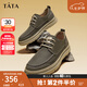 他她（TATA）牛皮厚底復(fù)古休閑板鞋男美式工裝鞋商務(wù)皮鞋PYE01CM3 卡其色 41