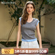 Olrain歐芮兒拼接灰色針織衫女夏季2025新款V領(lǐng)設(shè)計(jì)顯瘦女裝上衣 灰色 L