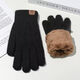 維諾亞冬季手套加厚保暖手套防風(fēng)騎行針織毛線(xiàn)防凍觸屏全指加絨手套冬天 黑色丨雙層保暖 雙層丨保暖丨可觸屏