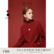 EIN【云朵羊毛】EIN言文藝紅色手作感針織開(kāi)衫外套上衣女春秋款 紅色 M