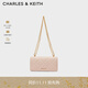 CHARLES&KEITH質(zhì)感菱格鏈條小方錢(qián)包女包包女包生日禮物CK6-10680924 Light Pink淺粉色 XS