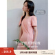 茵曼（INMAN）章若楠同款歐若風法式吊帶連衣裙2025夏季新品女裝淡鵝黃色裙子 粉紅色-W18528313 S