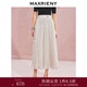 MAXRIENY【雅貴日常-商場(chǎng)同款】復古優(yōu)雅感壓褶高腰半身傘裙 黑白波點(diǎn) M 02/36