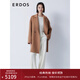 ERDOS 中長款純色通勤風(fēng)寬松外套西裝領(lǐng)繭型簡(jiǎn)約百搭女毛呢大衣 楓葉棕 160/84A/M