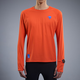 NEDAO25新款內道聚能卷圓領(lǐng)男士長(cháng)袖秋冬跑步馬拉松越野跑訓練服運動(dòng)衣 絕影橙 M