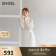 SNIDEL秋冬高領(lǐng)薄紗拼接露肩系帶針織連衣裙SWNO245007 象牙白 均碼 （F）