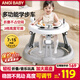 ANGI BABY嬰兒學(xué)步車(chē)防側翻嬰兒車(chē)寶寶學(xué)步車(chē)助步多功能兒童手推車(chē)音樂(lè )玩具 【可調高低+音樂(lè )】椰子灰 多功能學(xué)步助步周歲生日禮物