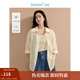 茵曼（INMAN）全苧麻中短袖襯衫2025春秋女裝新款洋氣襯衫領(lǐng)襯衣上衣 淺米杏 M