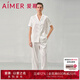 愛(ài)慕睡衣女套裝夏之風(fēng)夏季輕薄可外穿家居AM469341 蓮子白1H0 M (165)