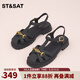 St&Sat/星期六羅馬涼鞋夏季新款時(shí)裝涼鞋女仙女風(fēng)涼鞋SS32114055 黑色 36 230mm