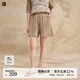 播冰絲針織短褲女2024春夏小個(gè)子遮肉顯瘦直筒休閑短褲DDR2KD5765 O80甜茶 M
