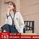 百圖betu女裝秋冬新款短外套韓版顯瘦V領(lǐng)長袖小香風(fēng)外套女2310T61 米白 M