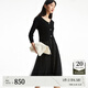 VEROMODA七夕禮物連衣裙2025春季新款真兩件針織網(wǎng)紗A擺優(yōu)雅325146005 黑色 175/92A/XL