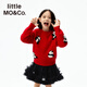 little MO&Co.含羊毛 little moco童裝25冬新款男女童熊貓刺繡毛衣長(cháng)袖上衣可愛(ài) 大紅色 150 150/72