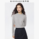 佐丹奴長袖t恤女純色基礎(chǔ)款打底衫純棉奢滑半高領(lǐng)上衣女05322803