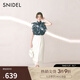 SNIDEL2025春夏新品半高領(lǐng)蝴蝶結(jié)印花小飛袖雪紡襯衫SWFB252053 深藍(lán) 均碼 (F)