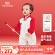 英氏（YEEHOO）嬰兒連體衣冬季女童長袖夾棉連體衣拜年服喜慶衣服