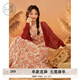 紫涵長袖針織開衫吊帶連衣裙套裝女夏季法式度假風(fēng)兩件套 米底紅花 L