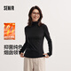 森馬（Semir）長(cháng)袖T恤女冬半高領(lǐng)發(fā)熱抑菌純色修身上衣顯瘦打底衫101724101005