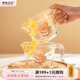 摩登主婦黃油小熊過(guò)濾玻璃量杯帶刻度大容量廚房用打蛋杯子 黃油小熊量杯500ml（含擋板）