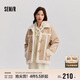 森馬（Semir）外套女牛角扣翻領(lǐng)寬松文藝2024冬季仿麂皮仿兔毛夾克109724108011