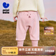 迷你巴拉【pp褲】男女童褲子加絨保暖冬新款高腰長(zhǎng)褲 粉紅60049 100