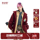 BJHG不計后果貼貼連帽開衫衛(wèi)衣男秋季2025新款重磅美式夾克外套上衣女 深紅色 M